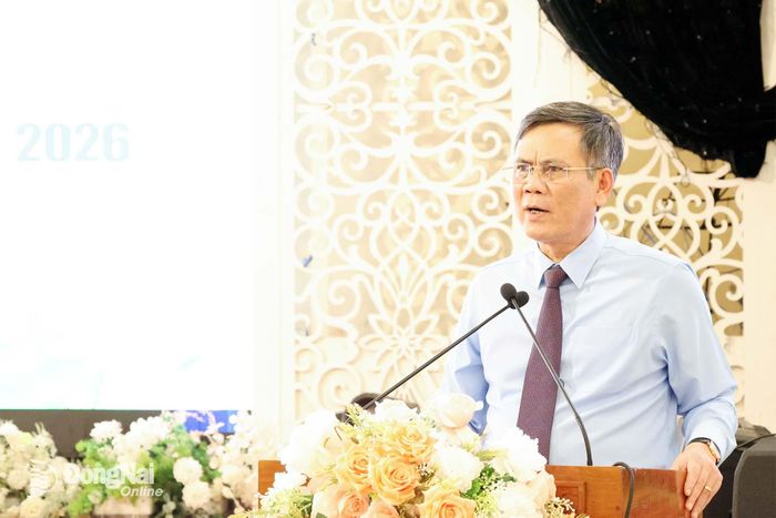 Phó Chủ tịch Ủy ban Trung ương MTTQ Việt Nam Trần Thắng phát biểu chỉ đạo tại hội nghị. Ảnh: Hồ Thảo