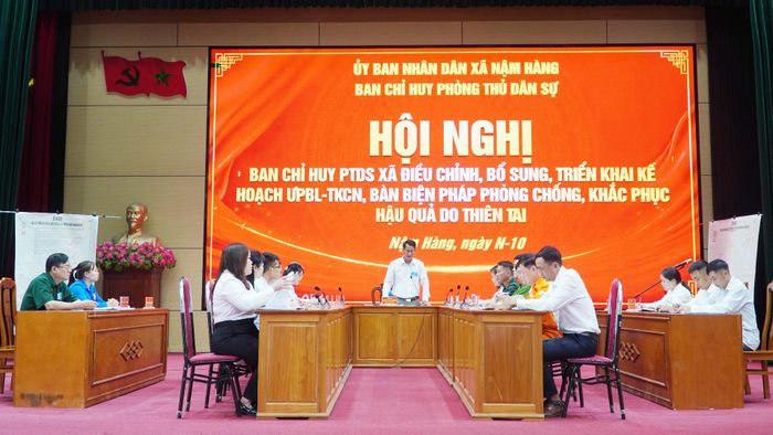 Hội nghị Ban Chỉ huy Phòng thủ dân sự xã triển khai kế hoạch ứng phó bão, lụt và tìm kiếm cứu nạn.