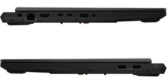 The port selection on the TUF Gaming F16 includes HDMI 2.1 and Thunderbolt 4