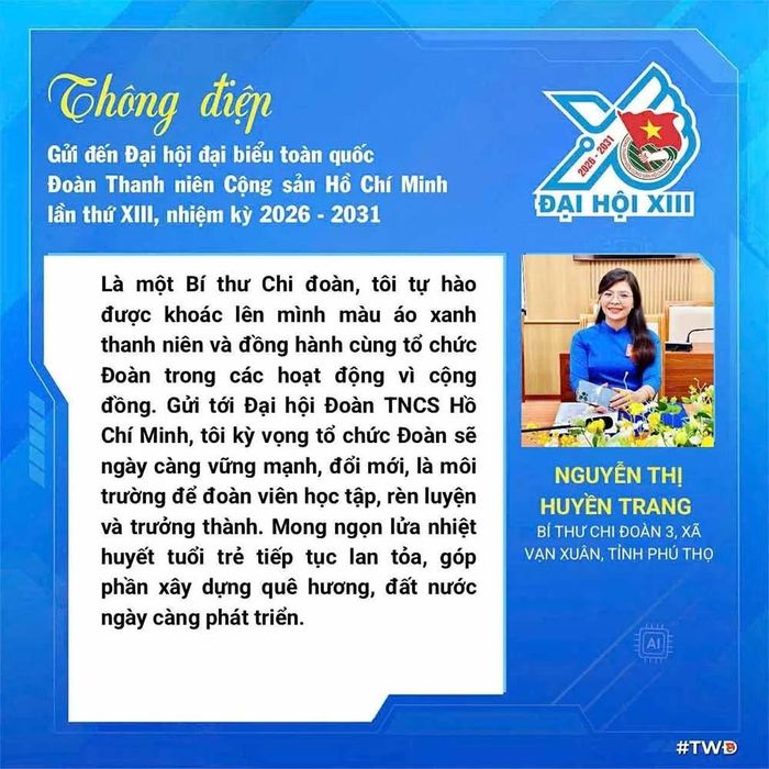 Những thông tin ngắn gọn thể hiện niềm tin vào nhiệm kỳ mới.