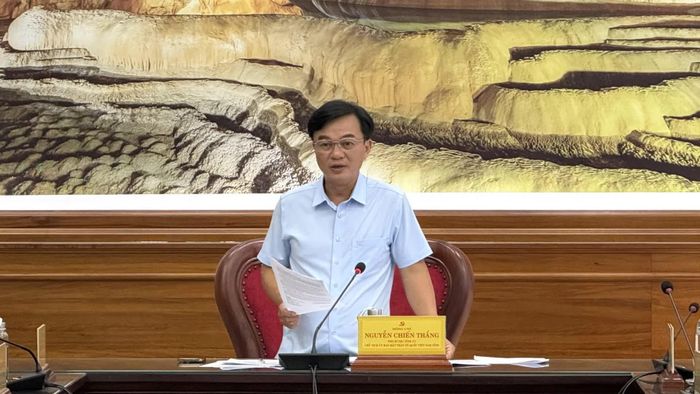 Đồng chí Nguyễn Chiến Thắng, Phó Bí thư Tỉnh ủy, Chủ tịch Ủy ban MTTQ Việt Nam tỉnh kết luận tại hội nghị - Ảnh: N.L