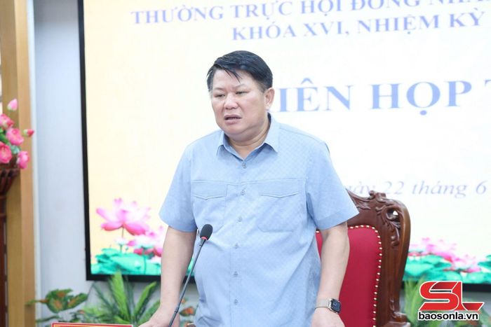 Đồng chí Phó Bí thư Thường trực Tỉnh ủy, Chủ tịch HĐND tỉnh, phát biểu tại phiên họp.