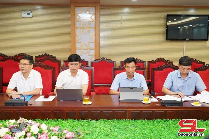 Các đại biểu dự hội thảo tại điểm cầu tỉnh Sơn La.