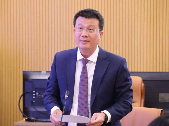 Phó Cục trưởng điều hành Cục Biến đổi khí hậu Nguyễn Tuấn Quang phát biểu tại lễ ký kết. Ảnh: Khánh Linh