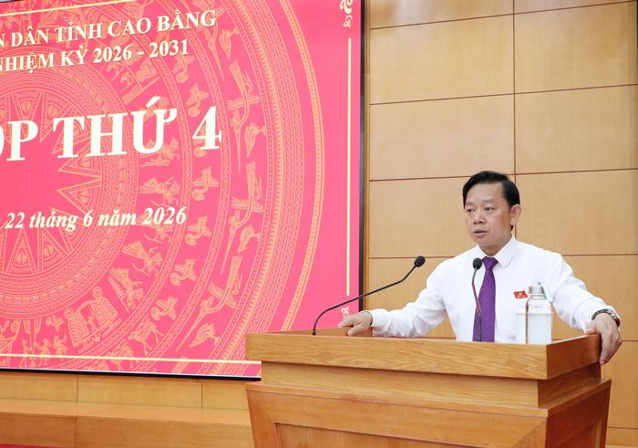 Phó Chủ tịch Thường trực HĐND tỉnh Lã Hoài Nam trình bày Báo cáo tóm tắt công tác 6 tháng đầu năm, nhiệm vụ trọng tâm 6 tháng cuối năm 2026 của HĐND tỉnh