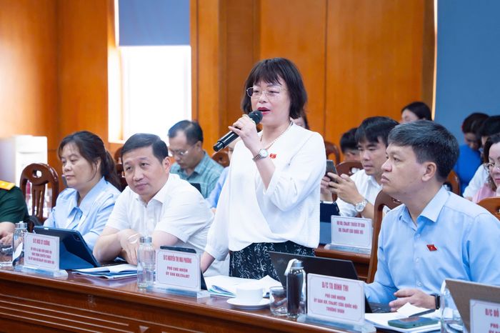 Phó Chủ nhiệm Ủy ban Khoa học, Công nghệ và Môi trường Nguyễn Thị Mai Phương phát biểu