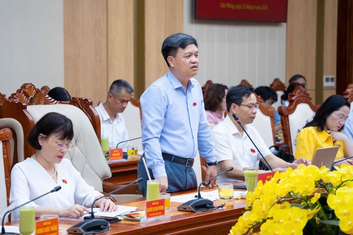 Phó Chủ nhiệm Ủy ban Khoa học, Công nghệ và Môi trường Tạ Đình Thi phát biểu
