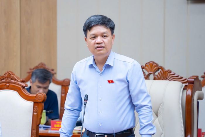 Phó Chủ nhiệm Ủy ban Khoa học, Công nghệ và Môi trường Tạ Đình Thi phát biểu