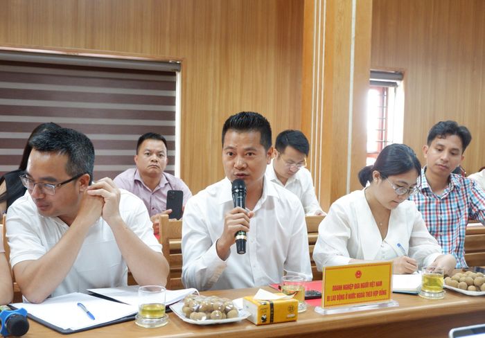 Giám đốc Công ty Cổ phần Hợp lực toàn cầu Nguyễn Văn Nghĩa phát biểu tại cuộc làm việc