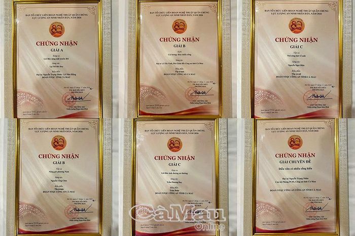 Các thành tích đạt được của Đoàn Nghệ thuật quần chúng Công an tỉnh Cà Mau tại Liên hoan.