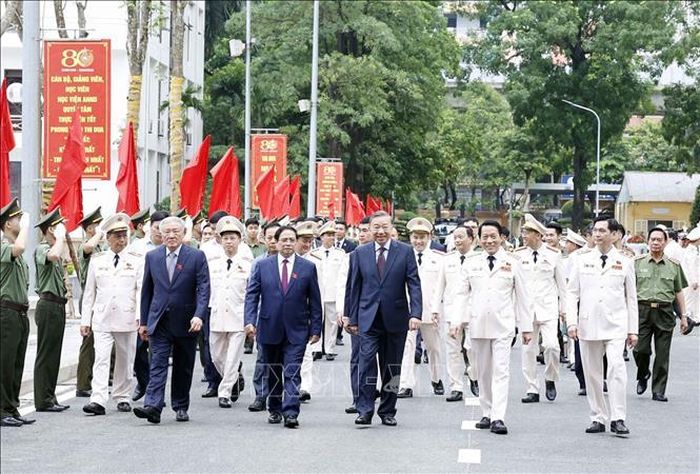 Tổng Bí thư, Chủ tịch nước Tô Lâm và các đại biểu tham dự Lễ kỷ niệm. Ảnh: Thống Nhất/TTXVN