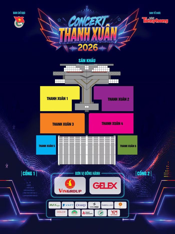 Sơ đồ chính thức của concert Thanh Xuân.