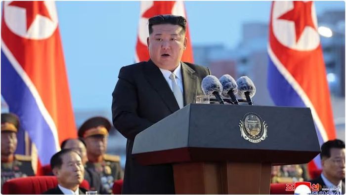 Lãnh đạo Triều Tiên Kim Jong-un phát biểu trong một sự kiện kỷ niệm 80 năm ngày giải phóng đất nước khỏi Nhật, tại Bình Nhưỡng (Triều Tiên) ngày 14-8-2025. Ảnh: KCNA