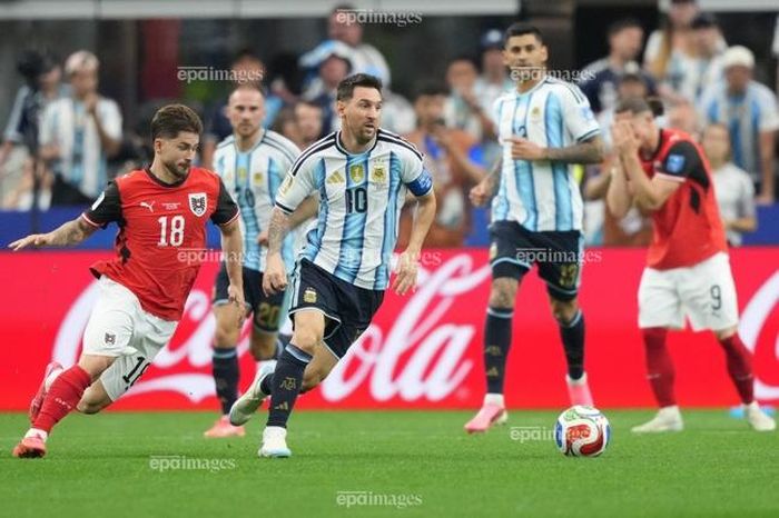 Số 10 của tuyển Argentina chỉ sau 2 trận vòng bảng World Cup 2026 đã ghi 5 bàn. Ảnh: EPA.