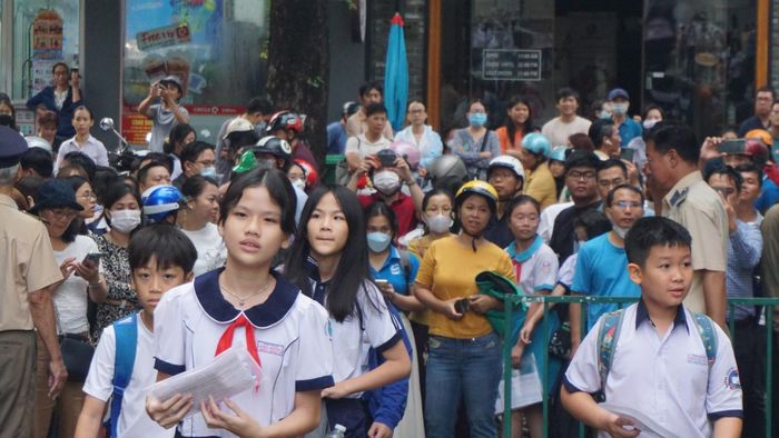  Thí sinh tham dự đợt khảo sát vào lớp 6 Trường THCS và THPT Trần Đại Nghĩa năm 2025. Ảnh: NGUYỄN QUYÊN 