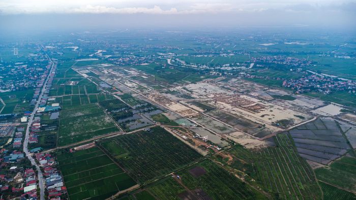  Khu đất gần 2.000 ha xây dựng sân bay Gia Bình (ảnh chụp tháng 8/2025). Ảnh: Đinh Hà. 