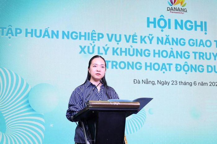 Phó Giám đốc Sở VHTTDL TP. Đà Nẵng Nguyễn Thị Hoài An phát biểu tại Hội nghị