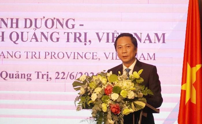 Phó Chủ tịch Thường trực UBND tỉnh Quảng Trị Hoàng Nam phát biểu khai mạc chương trình - Ảnh: VGP/Minh Đăng