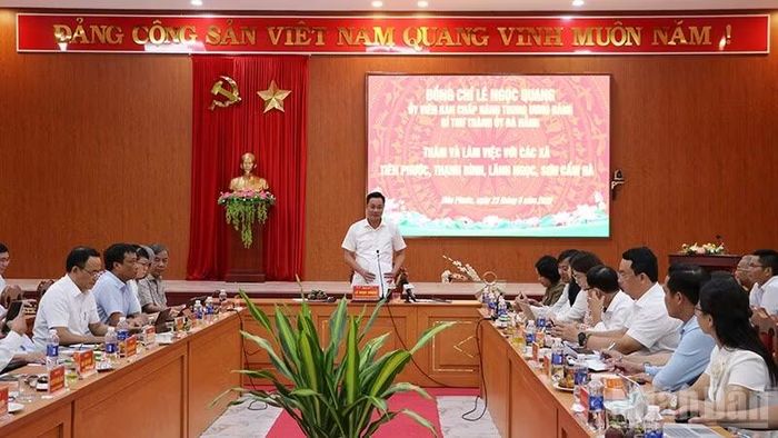 Bí thư Thành ủy Đà Nẵng Lê Ngọc Quang phát biểu tại buổi làm việc.