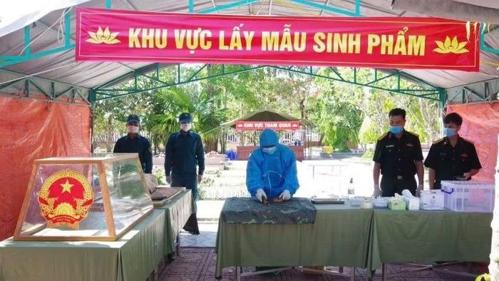 Khu vực lấy mẫu xác định thông tin để giám định ADN liệt sĩ.