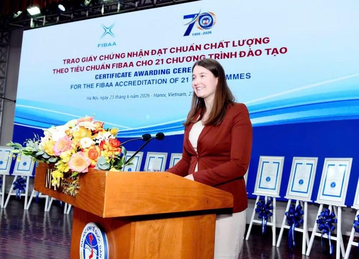 Bà Friderike Odrowski, Quản lý dự án, Tổ chức kiểm định chất lượng giáo dục quốc tế FIBAA. (Ảnh: TUẤN ANH)