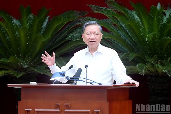 Tổng Bí thư, Chủ tịch nước Tô Lâm phát biểu tại cuộc gặp mặt cán bộ quy hoạch diện Bộ Chính trị quản lý.