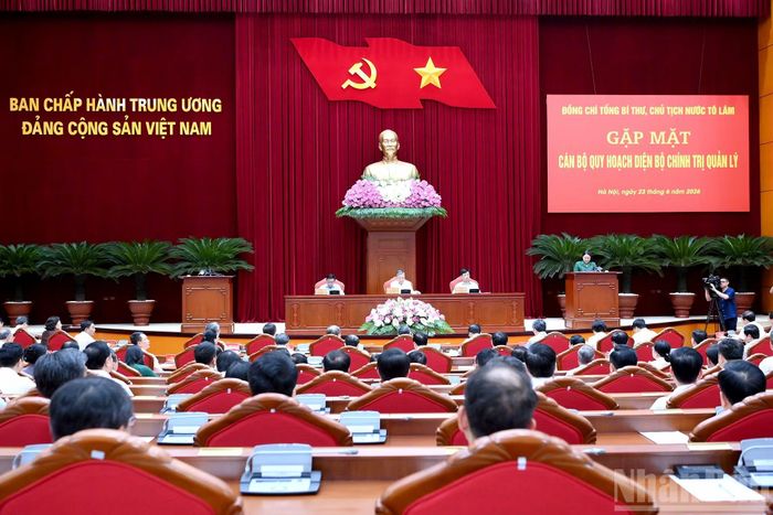 Quang cảnh cuộc gặp mặt tại Trụ sở Trung ương Đảng.