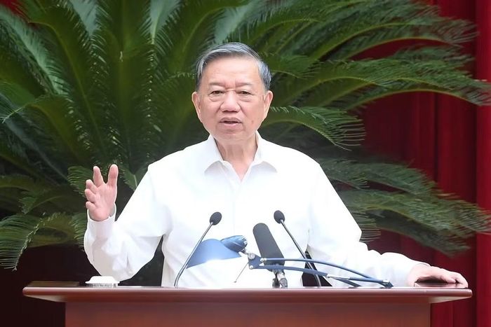 Tổng Bí thư, Chủ tịch nước Tô Lâm phát biểu tại cuộc gặp mặt. (Ảnh: ĐĂNG KHOA)