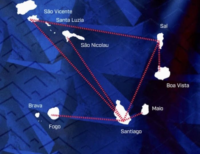 Họa tiết trên áo đấu đội tuyển Cabo Verde. Ảnh: THX