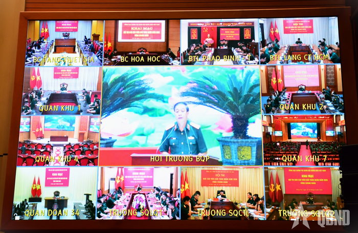 Hội thi được kết nối trực tuyến tới các điểm cầu trong toàn quân.