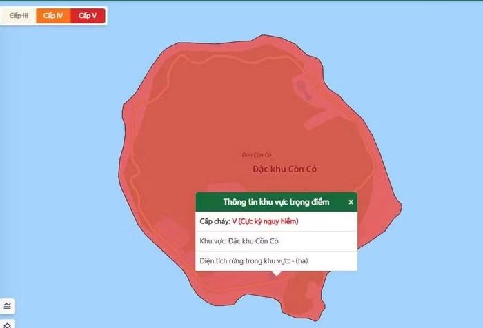 Cảnh báo cháy rừng ở Cồn Cỏ đang ở mức nguy hiểm.
