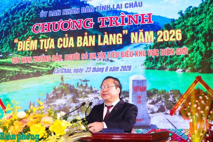 Đồng chí Tống Thanh Hải, Ủy viên Ban Thường vụ Tỉnh ủy, Phó Chủ tịch Thường trực Ủy ban nhân dân tỉnh Lai Châu phát biểu tại chương trình. Ảnh: Thanh Xuân