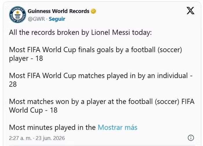 Guinness xác nhận các kỷ lục mà Messi vừa xác lập