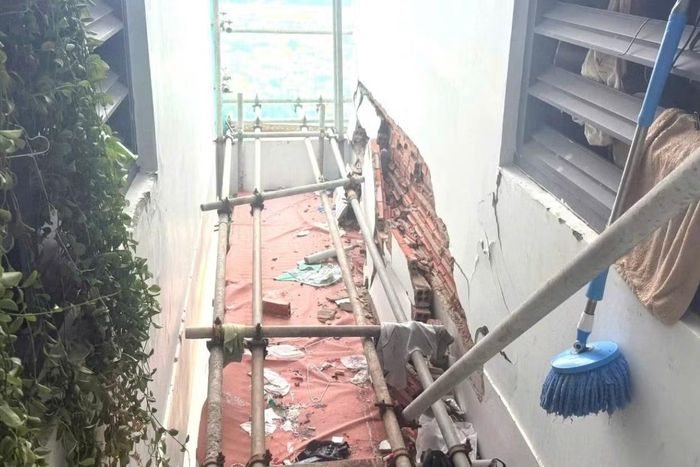  Vết bung nứt tường bao xảy ra vào tháng 7/2025 đến nay vẫn chưa được xử lý xong 
