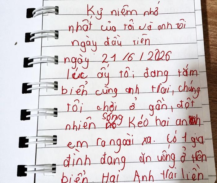 Những dòng nhật ký đầy xúc động của bé gái.