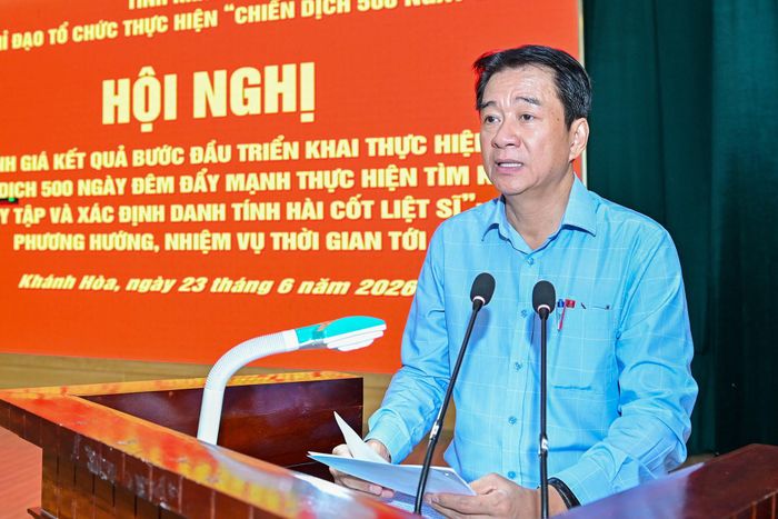Ông Nguyễn Long Biên, Phó Chủ tịch Thường trực UBND tỉnh Khánh Hòa phát biểu. Ảnh: X.N