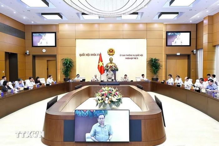 Chủ tịch Quốc hội Trần Thanh Mẫn phát biểu bế mạc phiên họp. (Ảnh: Doãn Tấn/TTXVN)