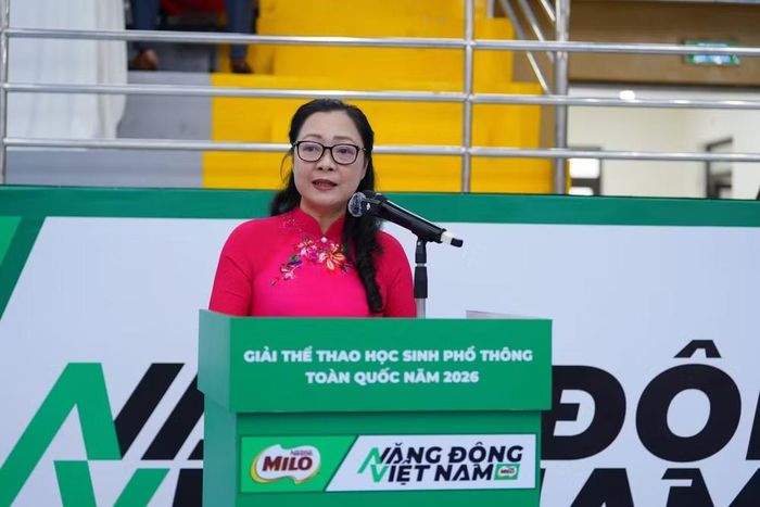 Thứ trưởng Bộ Giáo dục và Đào tạo Nguyễn Thị Quyên Thanh phát biểu tại sự kiện. (Ảnh: Bộ GD-ĐT)