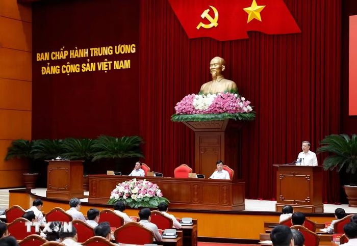 Tổng Bí thư, Chủ tịch nước Tô Lâm chủ trì cuộc gặp mặt cán bộ quy hoạch diện Bộ Chính trị quản lý. (Ảnh: Thống Nhất /TTXVN)