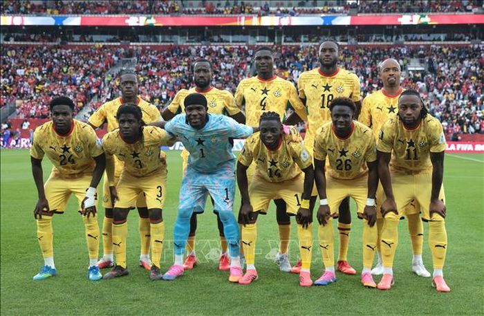 Đội hình ra quân của đội tuyển Ghana. Ảnh: THX/TTXVN