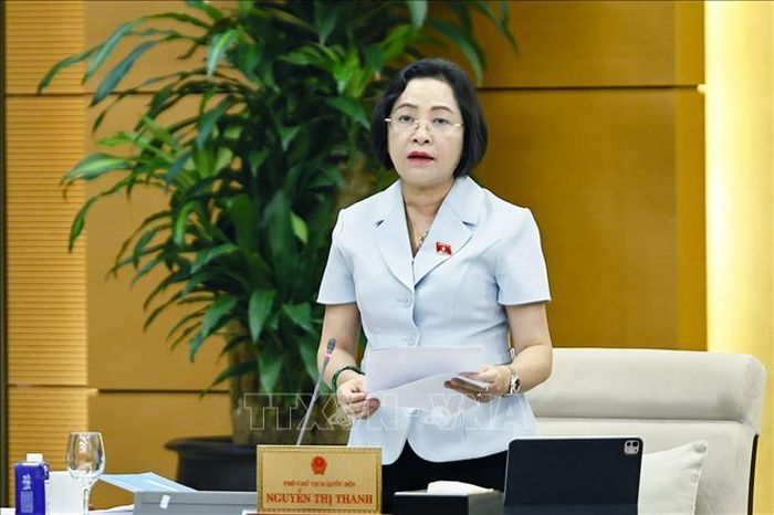 Phó Chủ tịch Quốc hội Nguyễn Thị Thanh phát biểu. Ảnh: Doãn Tấn/TTXVN