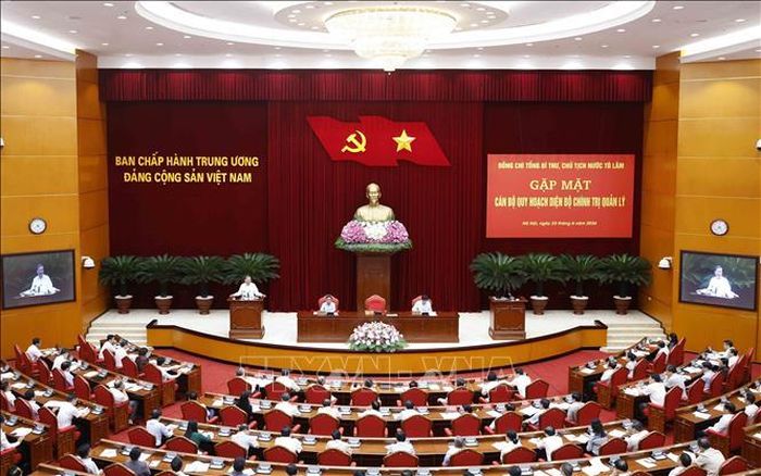 Tổng Bí thư, Chủ tịch nước Tô Lâm chủ trì cuộc gặp mặt cán bộ quy hoạch diện Bộ Chính trị quản lý. Ảnh: Thống Nhất/TTXVN