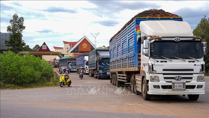 Hoạt động vận chuyển hàng hóa xuất nhập khẩu qua Cửa khẩu quốc tế Xa Mát, tỉnh Tây Ninh.