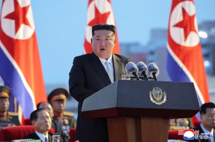 Lãnh đạo Triều Tiên Kim Jong-un phát biểu trong một sự kiện kỷ niệm tại Bình Nhưỡng, Triều Tiên, ngày 14/8/2025. Ảnh: Reuters.