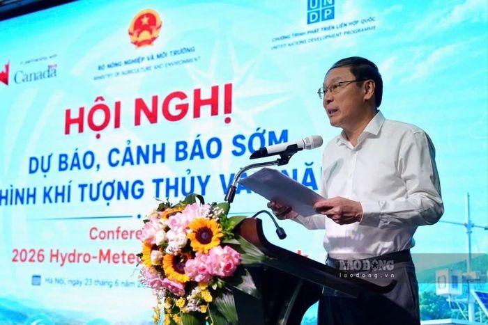 Thứ trưởng Bộ Nông nghiệp và Môi trường Lê Công Thành phát biểu tại hội nghị. Ảnh: Thắng Trung/TTXVN