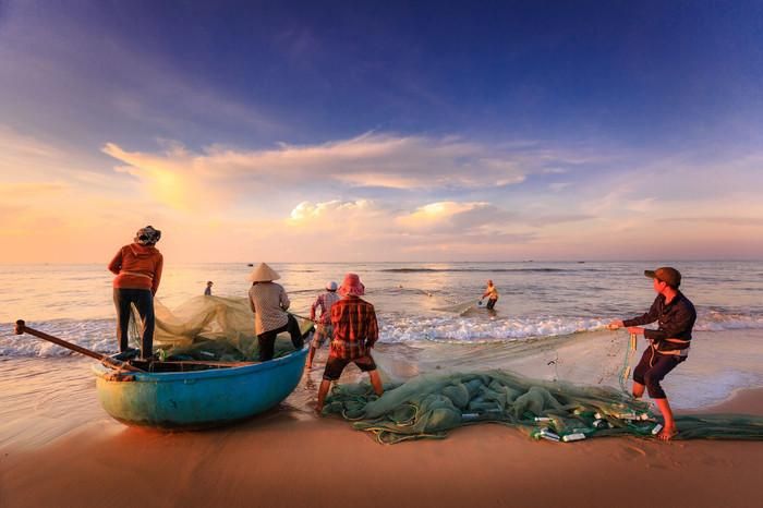 Vẻ đẹp bình yên của làng chài ở TP Đà Nẵng sôi động.