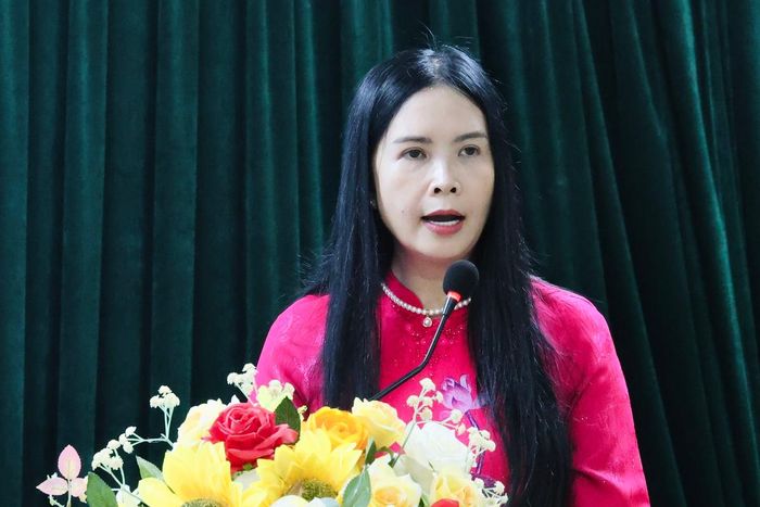 Bà Trần Lan Phương, Phó Chủ tịch Thường trực Hội LHPN Việt Nam, phát biểu