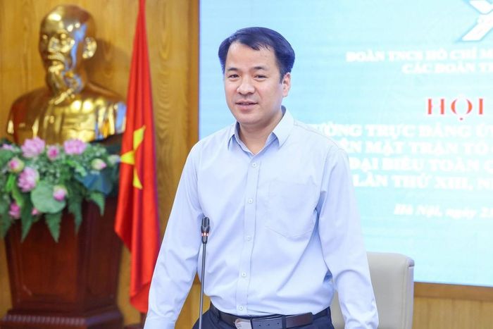 Đồng chí Ngô Văn Cương, Phó Bí thư Đảng ủy Mặt trận Tổ quốc, các đoàn thể Trung ương, phát biểu