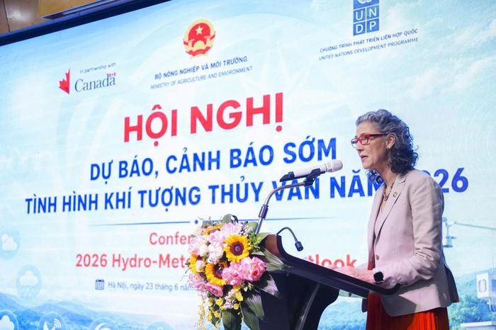 Bà Ramla Khalidi, Trưởng Đại diện thường trú UNDP tại Việt Nam phát biểu tại Hội nghị. Ảnh Phương Nam
