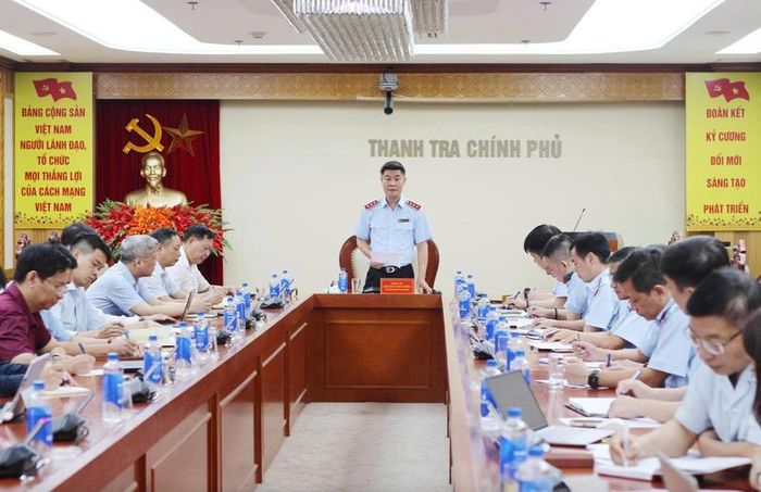 Phó tổng Thanh tra Chính phủ Nguyễn Văn Cường phát biểu chỉ đạo tại cuộc công bố quyết định thanh tra mới đây. Ảnh: TTCP